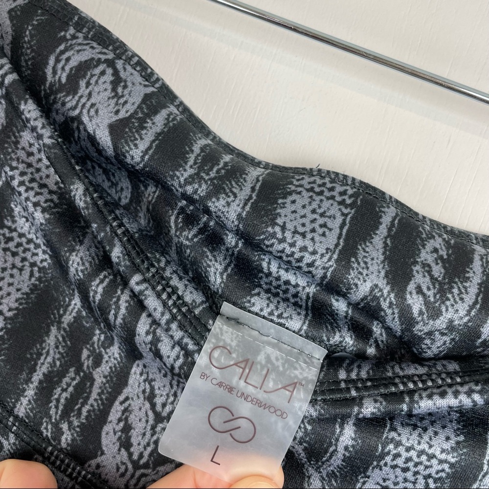Calia by Carrie Underwood Chain Link Print Leggings Black Grey - Picture 9 of 11